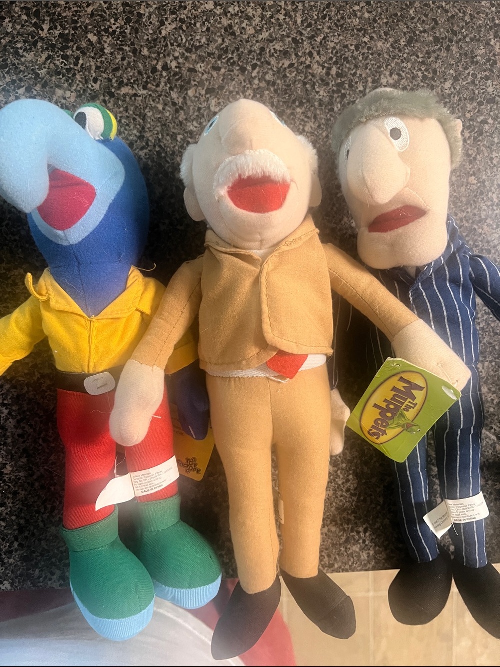 Statler and Waldorf The Muppets plush with gonzo. Tags attached.
